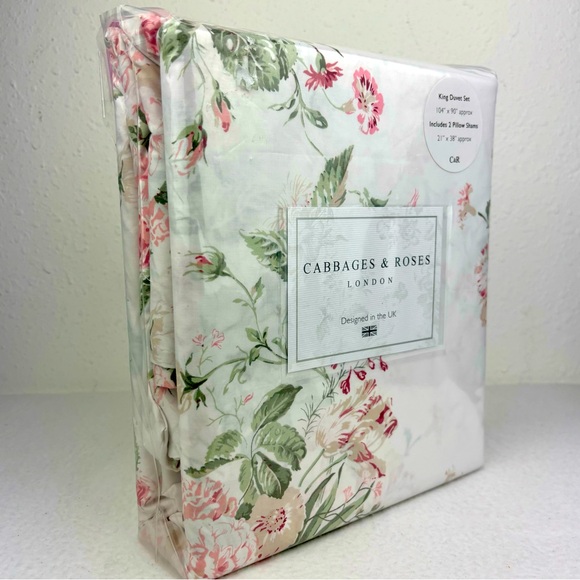 Cabbages & Roses KING Constance Russet Floral Duvet Cover Set Shams Multicolor - Picture 2 of 10